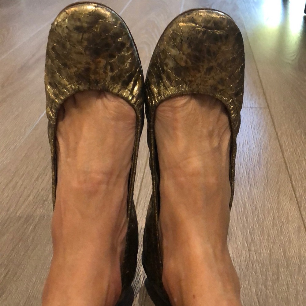 Vera Wang Lavender Ballet Metallic Shoes